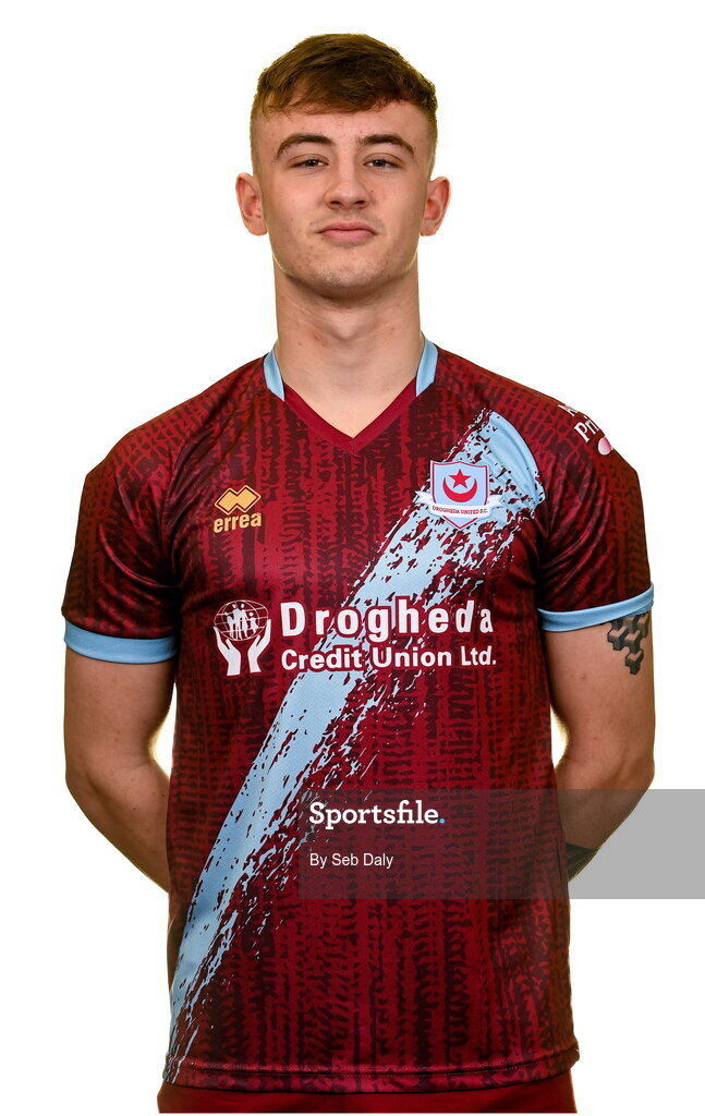 6 February 2023; Ben Curtis stands for a portrait during a Drogheda United squad portrait session at Weaver's Park in Drogheda, Louth. Photo by Seb Daly/Sportsfile