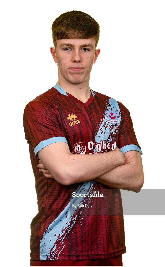 6 February 2023; Warren Davis stands for a portrait during a Drogheda United squad portrait session at Weaver's Park in Drogheda, Louth. Photo by Seb Daly/Sportsfile