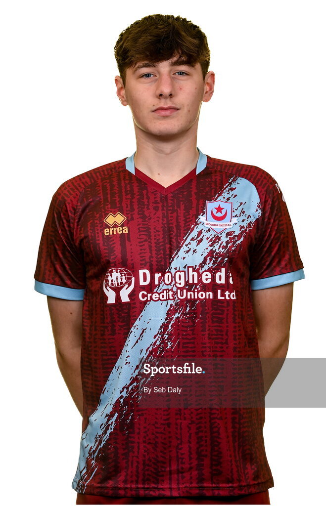 6 February 2023; Emre Topcu stands for a portrait during a Drogheda United squad portrait session at Weaver's Park in Drogheda, Louth. Photo by Seb Daly/Sportsfile