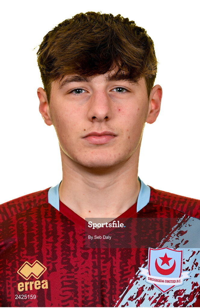 6 February 2023; Emre Topcu stands for a portrait during a Drogheda United squad portrait session at Weaver's Park in Drogheda, Louth. Photo by Seb Daly/Sportsfile