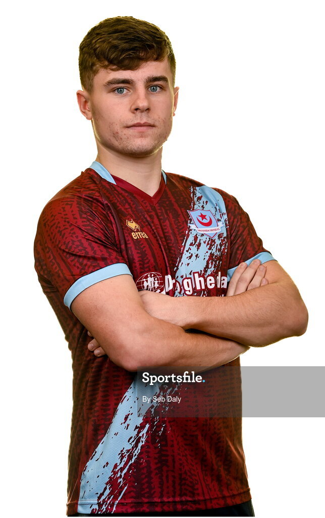 6 February 2023; Aaron McNally stands for a portrait during a Drogheda United squad portrait session at Weaver's Park in Drogheda, Louth. Photo by Seb Daly/Sportsfile