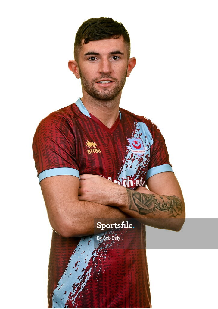6 February 2023; Luke Heeney stands for a portrait during a Drogheda United squad portrait session at Weaver's Park in Drogheda, Louth. Photo by Seb Daly/Sportsfile