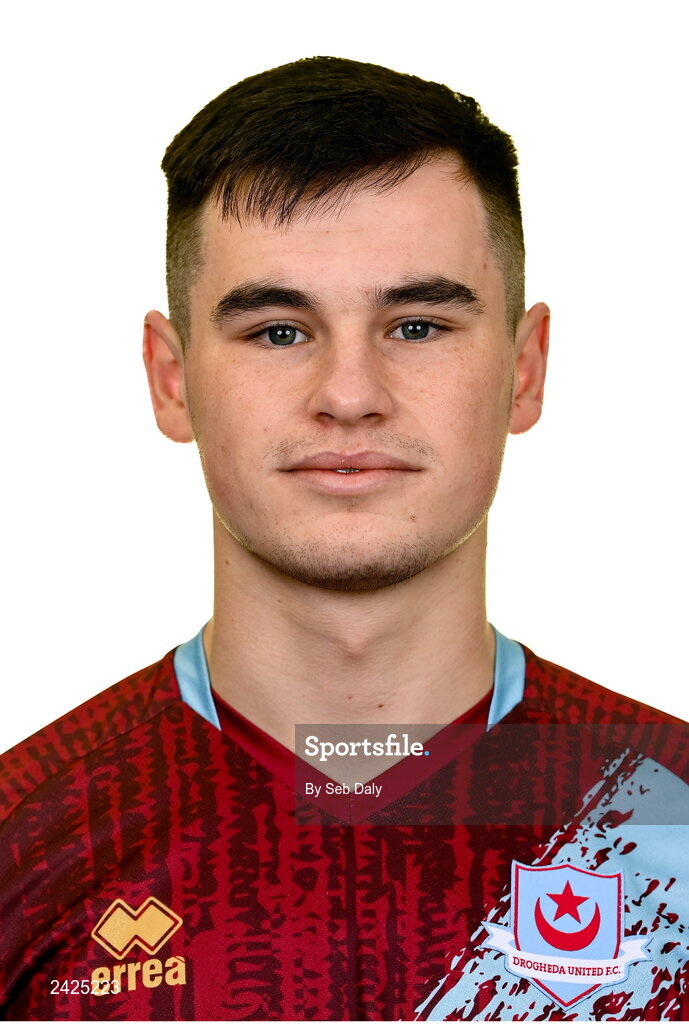 6 February 2023; Evan Weir stands for a portrait during a Drogheda United squad portrait session at Weaver's Park in Drogheda, Louth. Photo by Seb Daly/Sportsfile