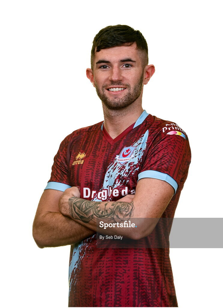 6 February 2023; Luke Heeney stands for a portrait during a Drogheda United squad portrait session at Weaver's Park in Drogheda, Louth. Photo by Seb Daly/Sportsfile