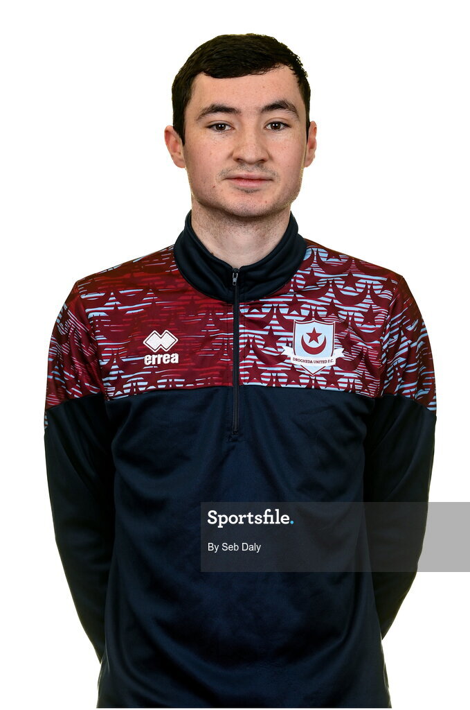 6 February 2023; Assistant goalkeeping coach Luke O'Reilly stands for a portrait during a Drogheda United squad portrait session at Weaver's Park in Drogheda, Louth. Photo by Seb Daly/Sportsfile