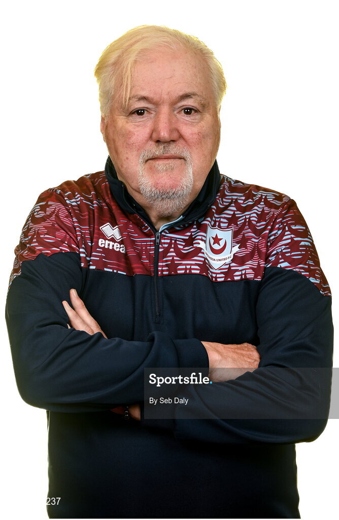 6 February 2023; Kit manager Brendan Penrose stands for a portrait during a Drogheda United squad portrait session at Weaver's Park in Drogheda, Louth. Photo by Seb Daly/Sportsfile