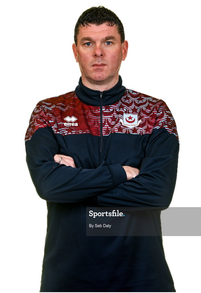 6 February 2023; Manager Kevin Doherty stands for a portrait during a Drogheda United squad portrait session at Weaver's Park in Drogheda, Louth. Photo by Seb Daly/Sportsfile