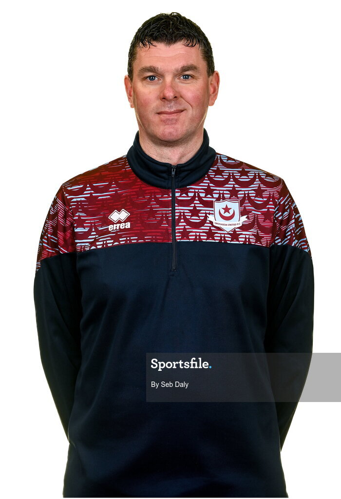 6 February 2023; Manager Kevin Doherty stands for a portrait during a Drogheda United squad portrait session at Weaver's Park in Drogheda, Louth. Photo by Seb Daly/Sportsfile
