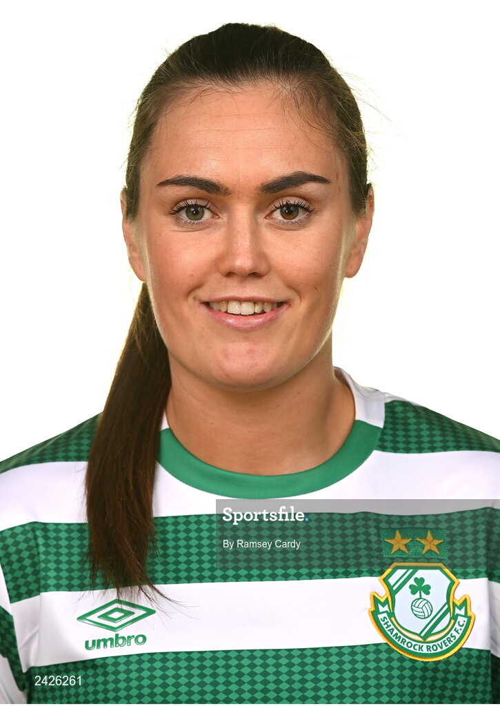 7 February 2023; Jess Gargan poses for a portrait during a Shamrock Rovers Women's squad portrait session at Roadstone Group Sports Club in Dublin. Photo by Ramsey Cardy/Sportsfile