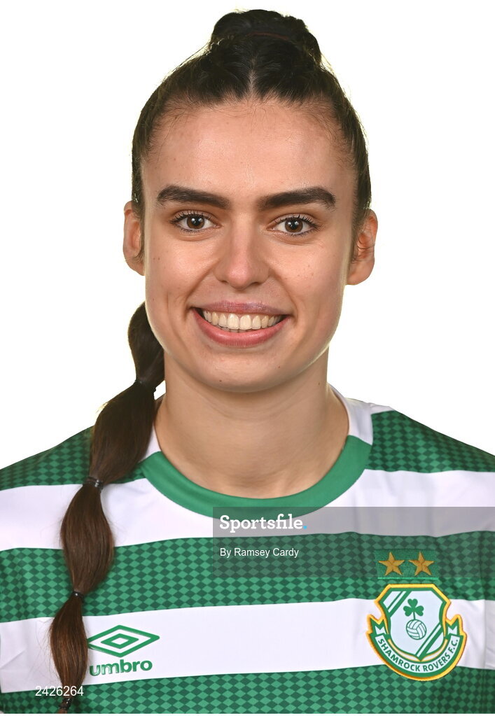 7 February 2023; Jessica Hennessy poses for a portrait during a Shamrock Rovers Women's squad portrait session at Roadstone Group Sports Club in Dublin. Photo by Ramsey Cardy/Sportsfile