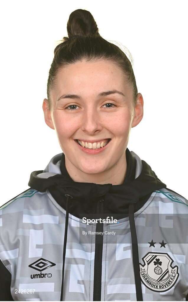7 February 2023; Coach Orlaith White poses for a portrait during a Shamrock Rovers Women's squad portrait session at Roadstone Group Sports Club in Dublin. Photo by Ramsey Cardy/Sportsfile
