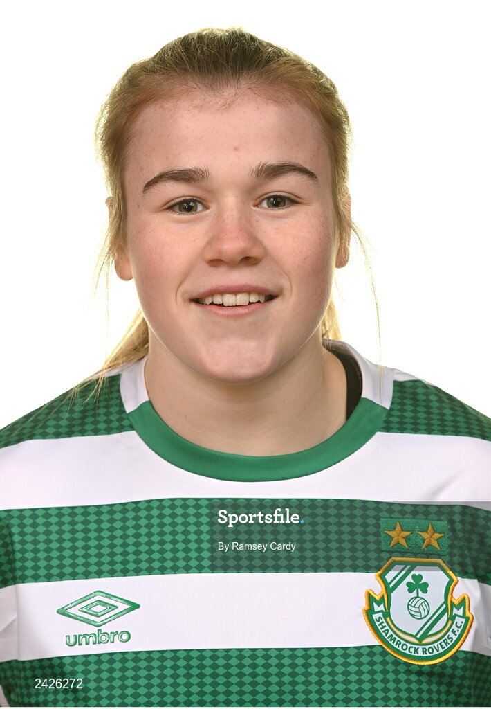 7 February 2023; Orlaith O’Mahony poses for a portrait during a Shamrock Rovers Women's squad portrait session at Roadstone Group Sports Club in Dublin. Photo by Ramsey Cardy/Sportsfile