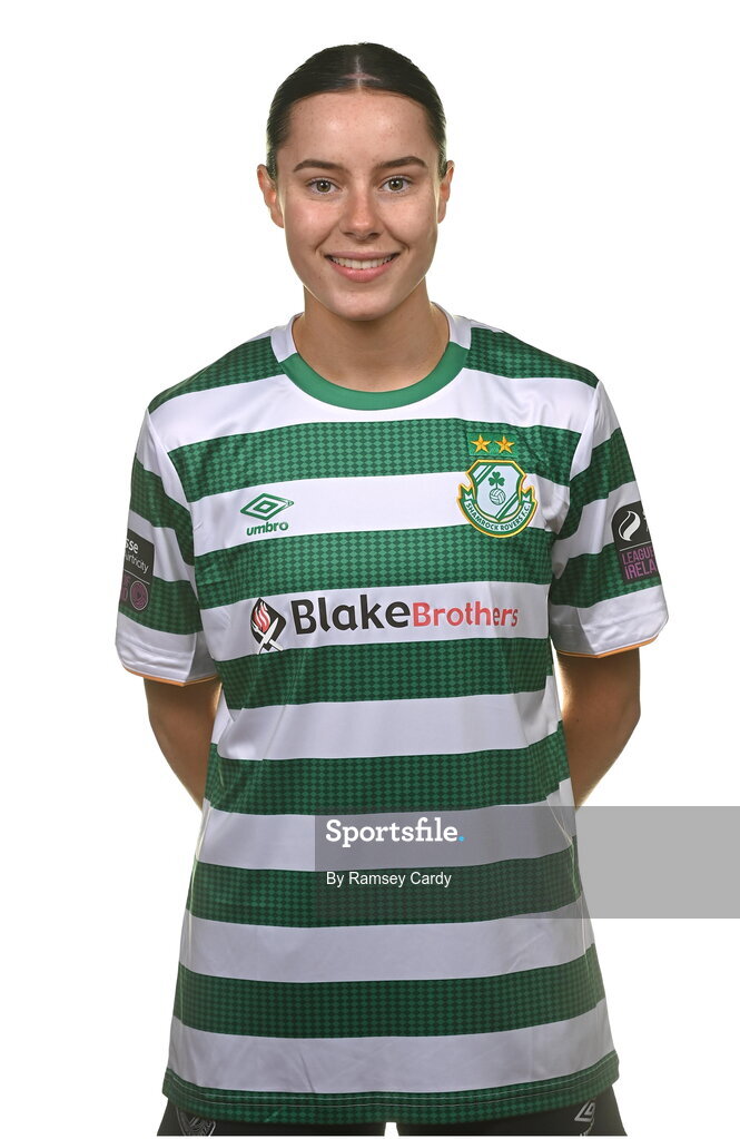 7 February 2023; Aoife Kelly poses for a portrait during a Shamrock Rovers Women's squad portrait session at Roadstone Group Sports Club in Dublin. Photo by Ramsey Cardy/Sportsfile