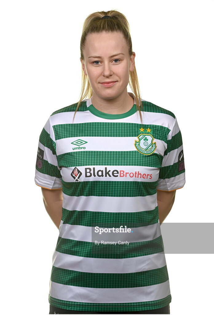 7 February 2023; Lauren Kelly poses for a portrait during a Shamrock Rovers Women's squad portrait session at Roadstone Group Sports Club in Dublin. Photo by Ramsey Cardy/Sportsfile