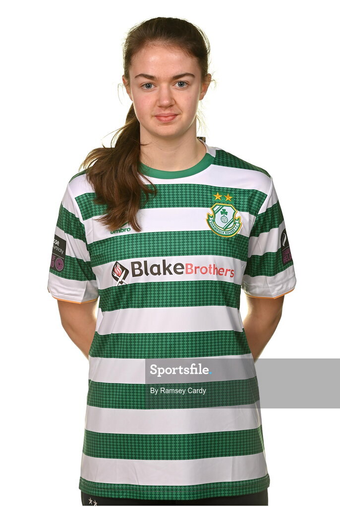 7 February 2023; Aoibhe Fleming poses for a portrait during a Shamrock Rovers Women's squad portrait session at Roadstone Group Sports Club in Dublin. Photo by Ramsey Cardy/Sportsfile