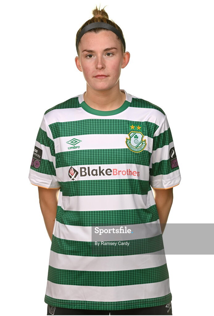 7 February 2023; Shauna Fox poses for a portrait during a Shamrock Rovers Women's squad portrait session at Roadstone Group Sports Club in Dublin. Photo by Ramsey Cardy/Sportsfile