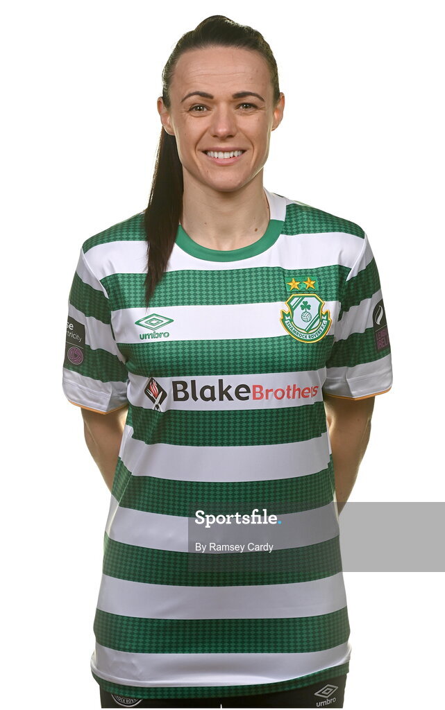 7 February 2023; Aine O'Gorman poses for a portrait during a Shamrock Rovers Women's squad portrait session at Roadstone Group Sports Club in Dublin. Photo by Ramsey Cardy/Sportsfile