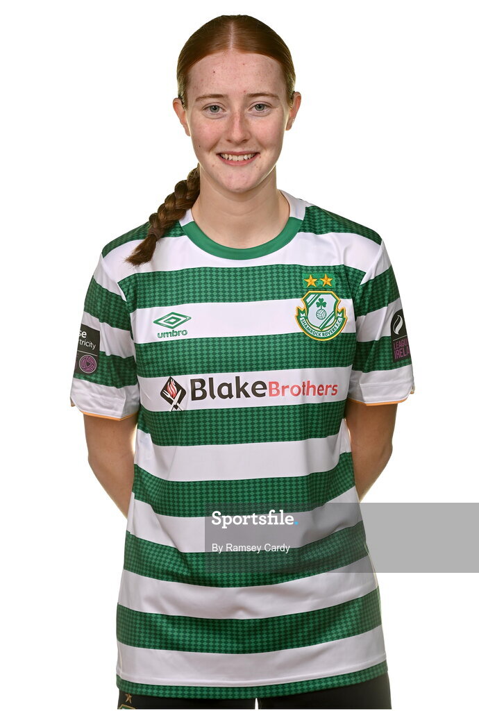 7 February 2023; Alannah Prizeman poses for a portrait during a Shamrock Rovers Women's squad portrait session at Roadstone Group Sports Club in Dublin. Photo by Ramsey Cardy/Sportsfile