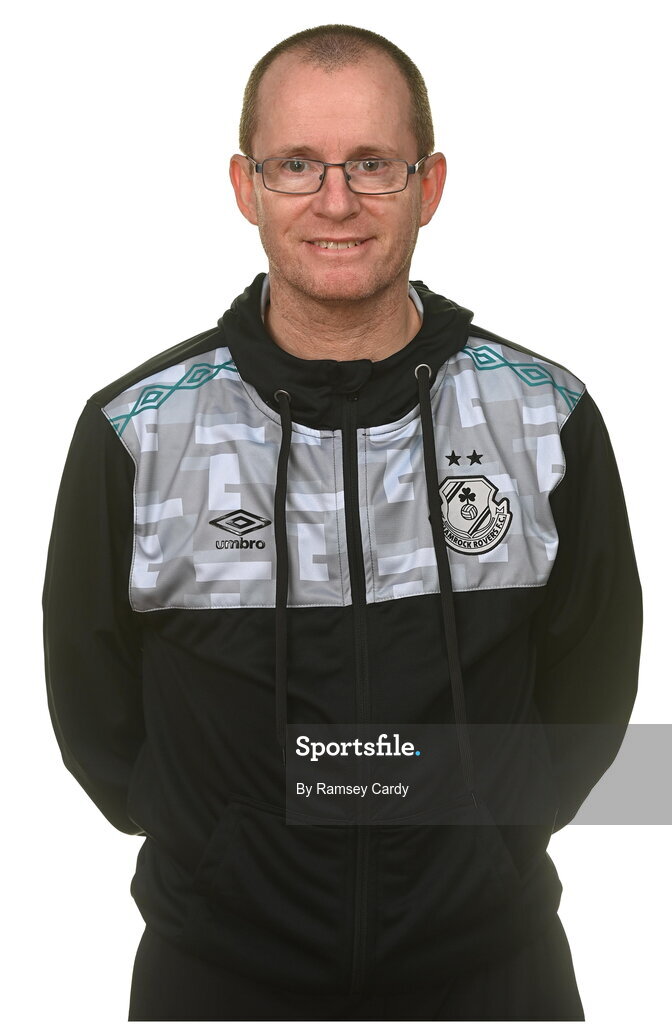 7 February 2023; Head of Women’s Football Jason Carey poses for a portrait during a Shamrock Rovers Women's squad portrait session at Roadstone Group Sports Club in Dublin. Photo by Ramsey Cardy/Sportsfile