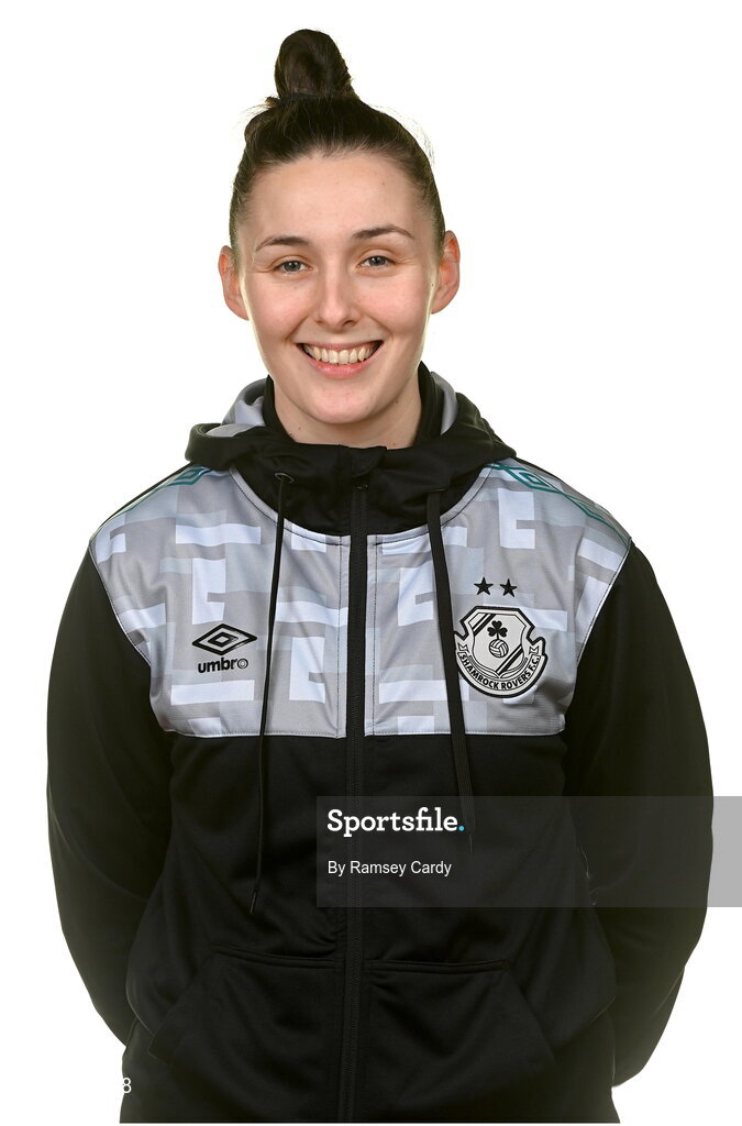 7 February 2023; Coach Orlaith White poses for a portrait during a Shamrock Rovers Women's squad portrait session at Roadstone Group Sports Club in Dublin. Photo by Ramsey Cardy/Sportsfile