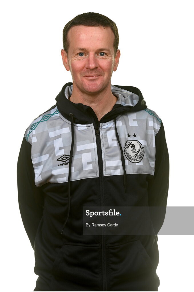 7 February 2023; Head Coach Collie O’Neill poses for a portrait during a Shamrock Rovers Women's squad portrait session at Roadstone Group Sports Club in Dublin. Photo by Ramsey Cardy/Sportsfile