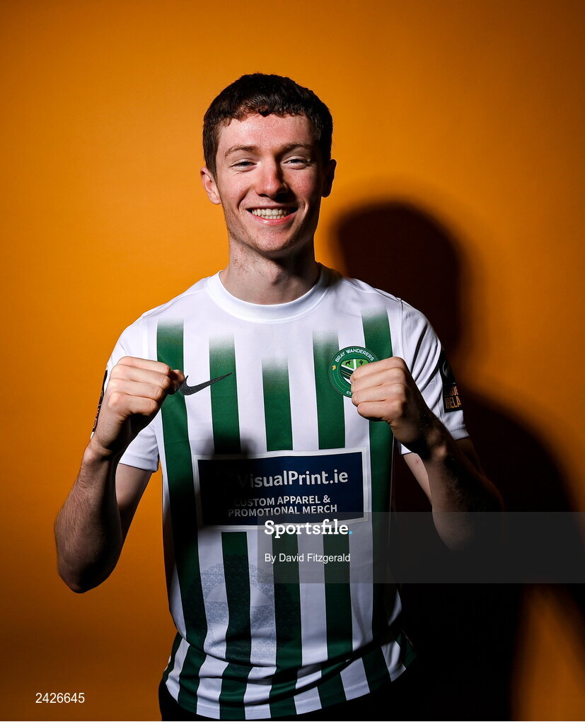 6 February 2023; Ben Feeney poses for a portrait during a Bray Wanderers squad portrait session at Carlisle Grounds in Bray, Wicklow. Photo by David Fitzgerald/Sportsfile