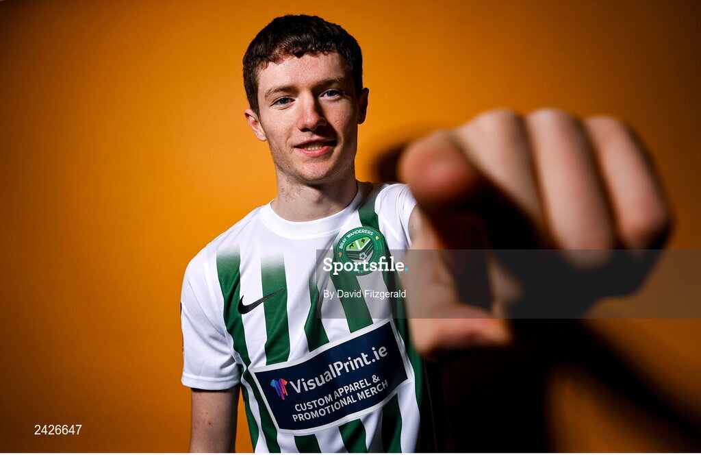 6 February 2023; Ben Feeney poses for a portrait during a Bray Wanderers squad portrait session at Carlisle Grounds in Bray, Wicklow. Photo by David Fitzgerald/Sportsfile