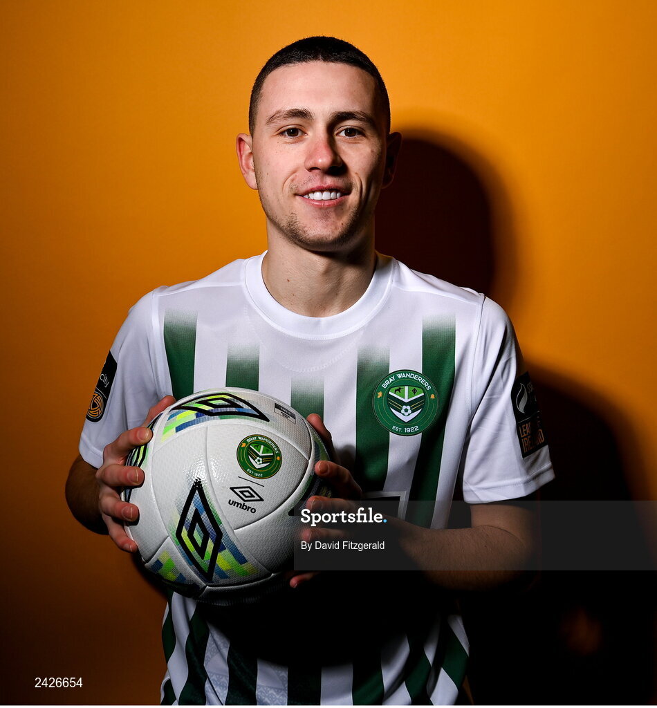 6 February 2023; Max Murphy poses for a portrait during a Bray Wanderers squad portrait session at Carlisle Grounds in Bray, Wicklow. Photo by David Fitzgerald/Sportsfile