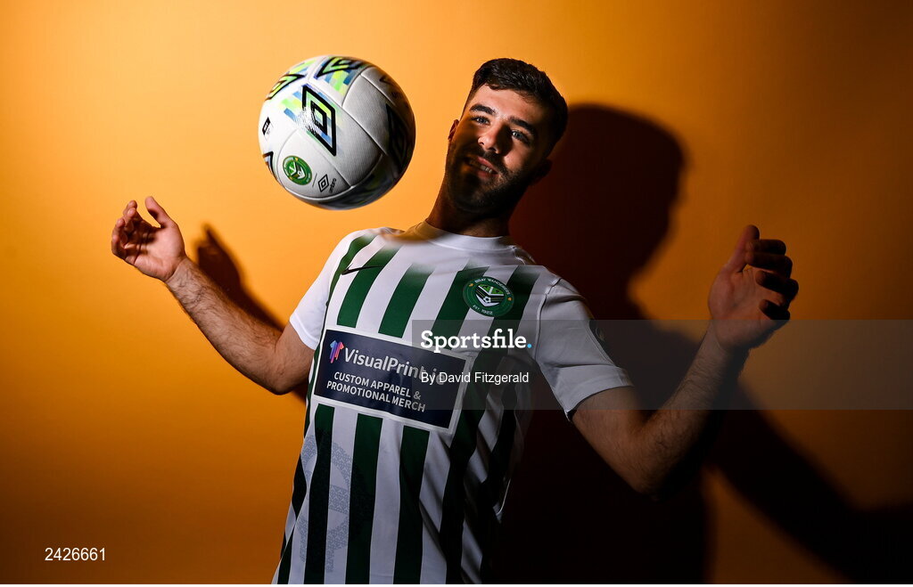 6 February 2023; Guillermo Almiroll poses for a portrait during a Bray Wanderers squad portrait session at Carlisle Grounds in Bray, Wicklow. Photo by David Fitzgerald/Sportsfile