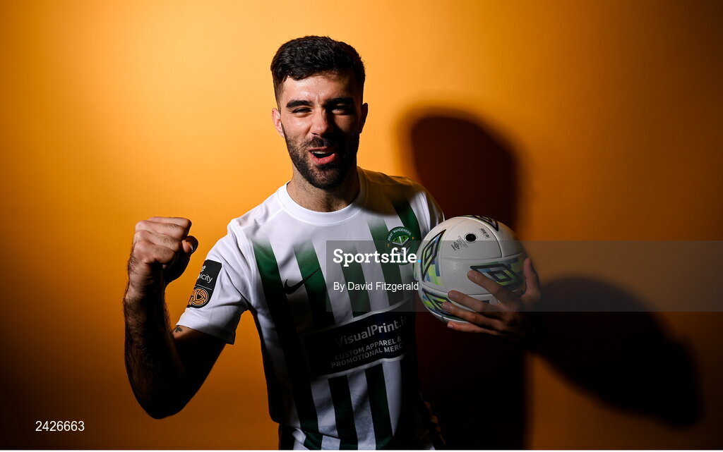 6 February 2023; Guillermo Almiroll poses for a portrait during a Bray Wanderers squad portrait session at Carlisle Grounds in Bray, Wicklow. Photo by David Fitzgerald/Sportsfile