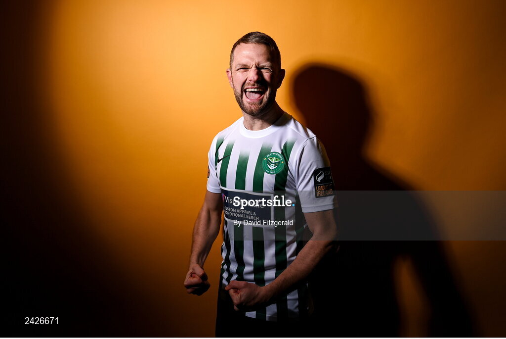 6 February 2023; Dane Massey poses for a portrait during a Bray Wanderers squad portrait session at Carlisle Grounds in Bray, Wicklow. Photo by David Fitzgerald/Sportsfile