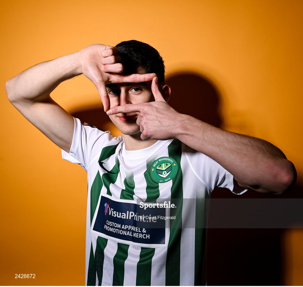 6 February 2023; Harry Groome poses for a portrait during a Bray Wanderers squad portrait session at Carlisle Grounds in Bray, Wicklow. Photo by David Fitzgerald/Sportsfile
