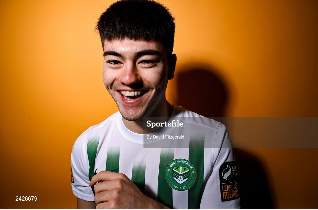 6 February 2023; Len O'Sullivan poses for a portrait during a Bray Wanderers squad portrait session at Carlisle Grounds in Bray, Wicklow. Photo by David Fitzgerald/Sportsfile
