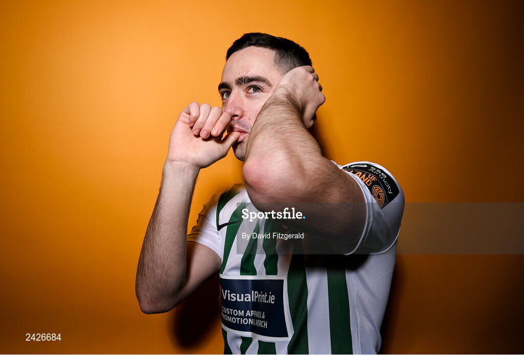 6 February 2023; Conor Crowley poses for a portrait during a Bray Wanderers squad portrait session at Carlisle Grounds in Bray, Wicklow. Photo by David Fitzgerald/Sportsfile