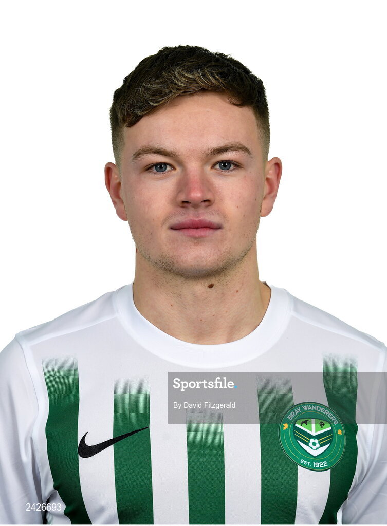 6 February 2023; Callum Thompson poses for a portrait during a Bray Wanderers squad portrait session at Carlisle Grounds in Bray, Wicklow. Photo by David Fitzgerald/Sportsfile