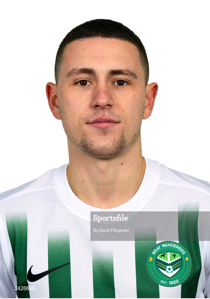6 February 2023; Max Murphy poses for a portrait during a Bray Wanderers squad portrait session at Carlisle Grounds in Bray, Wicklow. Photo by David Fitzgerald/Sportsfile