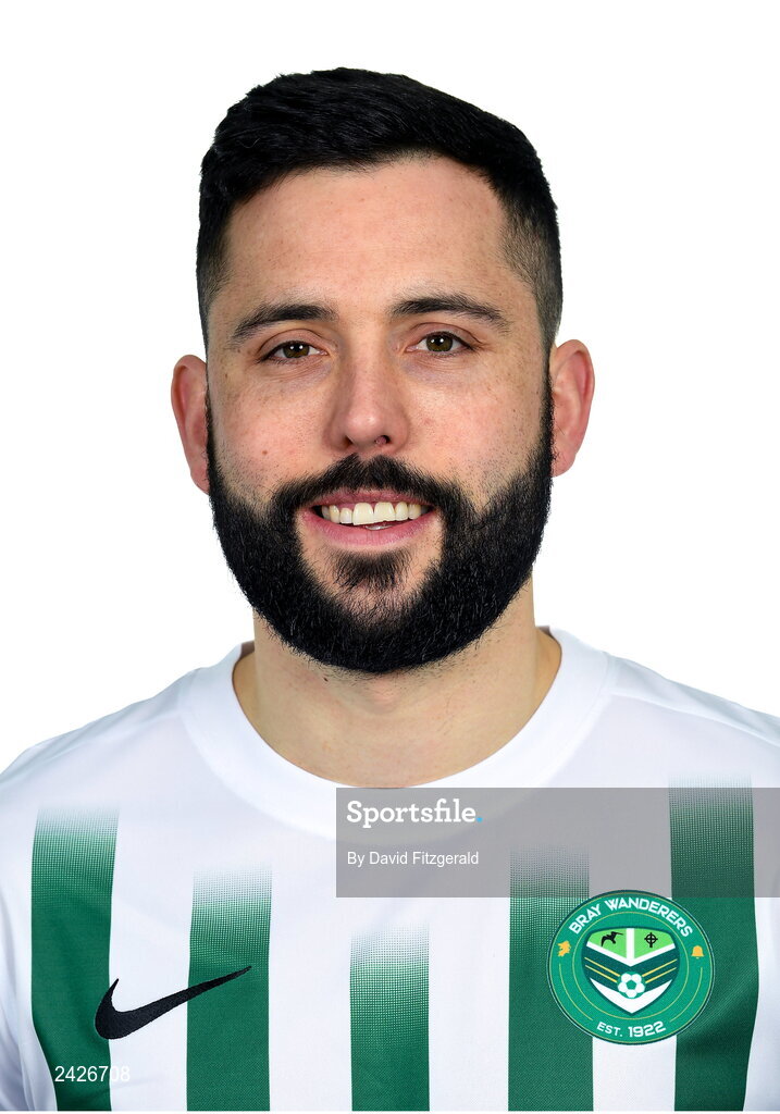 6 February 2023; Dave Webster poses for a portrait during a Bray Wanderers squad portrait session at Carlisle Grounds in Bray, Wicklow. Photo by David Fitzgerald/Sportsfile