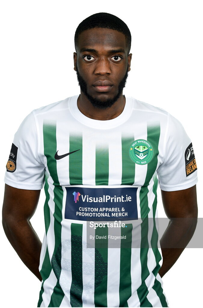 6 February 2023; Cole Omorehiomwan poses for a portrait during a Bray Wanderers squad portrait session at Carlisle Grounds in Bray, Wicklow. Photo by David Fitzgerald/Sportsfile