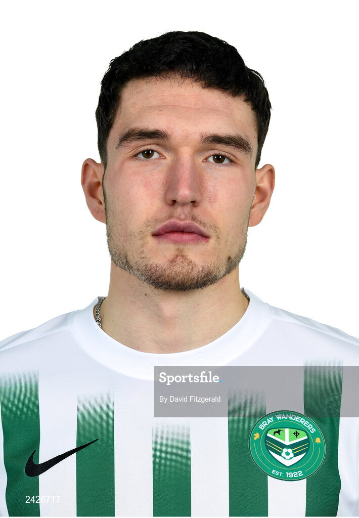6 February 2023; Luka Lovic poses for a portrait during a Bray Wanderers squad portrait session at Carlisle Grounds in Bray, Wicklow. Photo by David Fitzgerald/Sportsfile