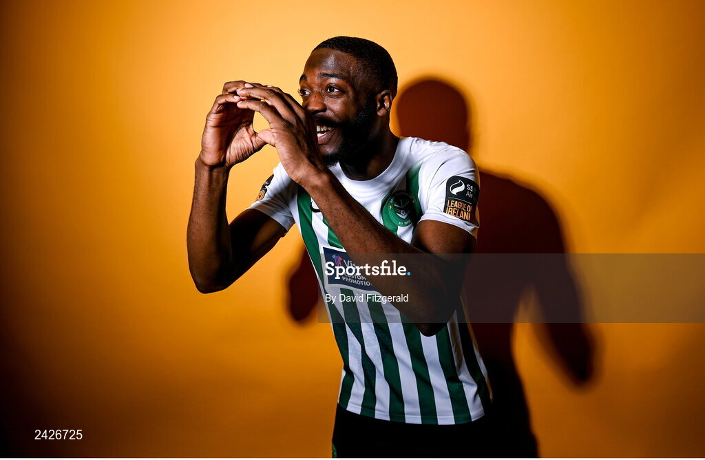 6 February 2023; Cole Omorehiomwan poses for a portrait during a Bray Wanderers squad portrait session at Carlisle Grounds in Bray, Wicklow. Photo by David Fitzgerald/Sportsfile