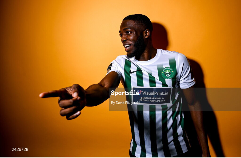 6 February 2023; Cole Omorehiomwan poses for a portrait during a Bray Wanderers squad portrait session at Carlisle Grounds in Bray, Wicklow. Photo by David Fitzgerald/Sportsfile