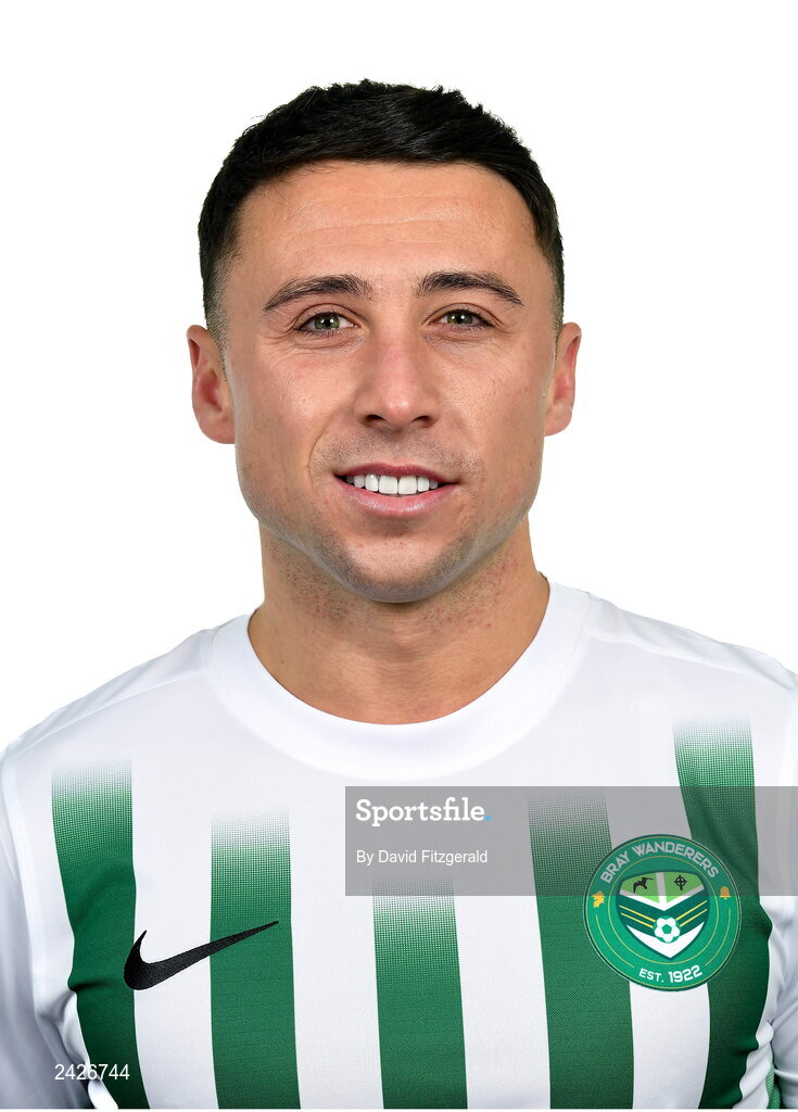 6 February 2023; Chris Lyons poses for a portrait during a Bray Wanderers squad portrait session at Carlisle Grounds in Bray, Wicklow. Photo by David Fitzgerald/Sportsfile