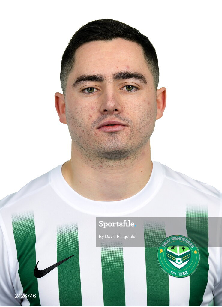 6 February 2023; Conor Crowley poses for a portrait during a Bray Wanderers squad portrait session at Carlisle Grounds in Bray, Wicklow. Photo by David Fitzgerald/Sportsfile