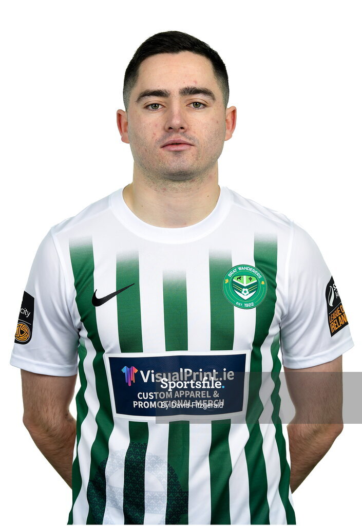 6 February 2023; Conor Crowley poses for a portrait during a Bray Wanderers squad portrait session at Carlisle Grounds in Bray, Wicklow. Photo by David Fitzgerald/Sportsfile