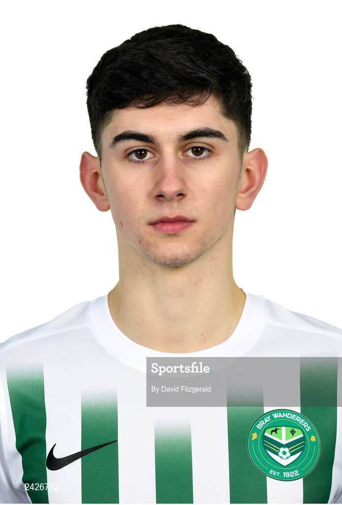 6 February 2023; Harry Groome poses for a portrait during a Bray Wanderers squad portrait session at Carlisle Grounds in Bray, Wicklow. Photo by David Fitzgerald/Sportsfile