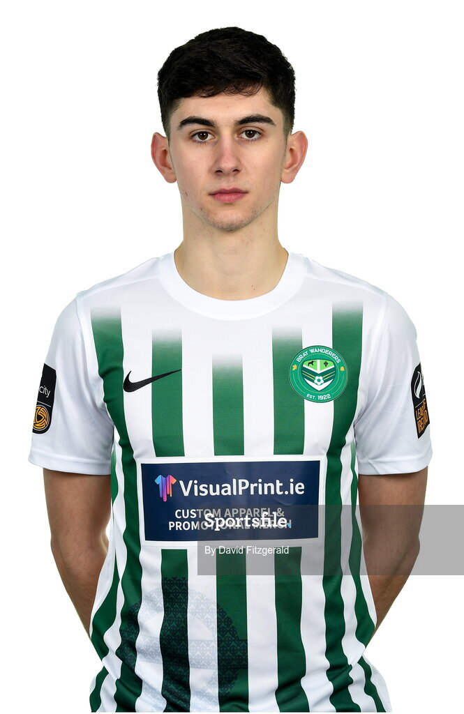 6 February 2023; Harry Groome poses for a portrait during a Bray Wanderers squad portrait session at Carlisle Grounds in Bray, Wicklow. Photo by David Fitzgerald/Sportsfile