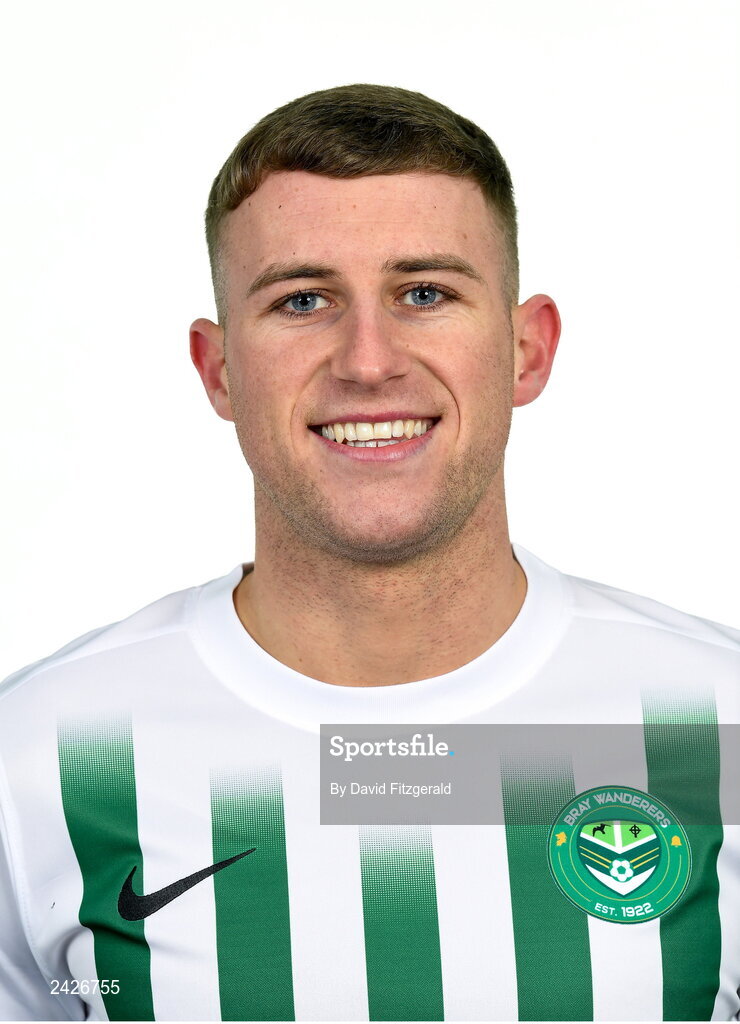 6 February 2023; Jake Walker poses for a portrait during a Bray Wanderers squad portrait session at Carlisle Grounds in Bray, Wicklow. Photo by David Fitzgerald/Sportsfile