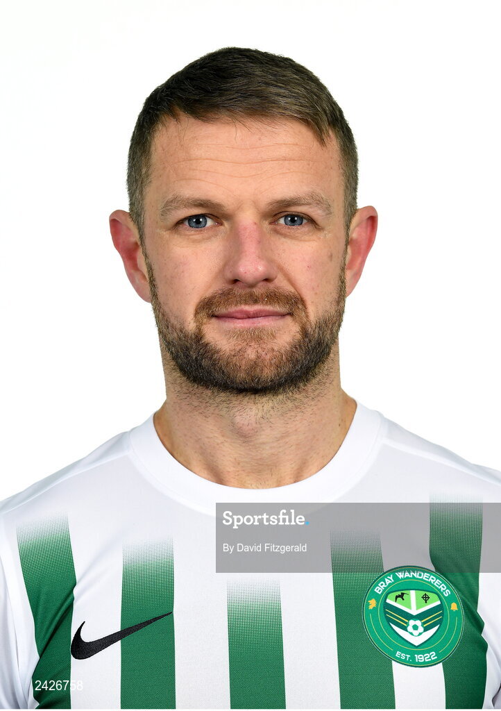 6 February 2023; Dane Massey poses for a portrait during a Bray Wanderers squad portrait session at Carlisle Grounds in Bray, Wicklow. Photo by David Fitzgerald/Sportsfile
