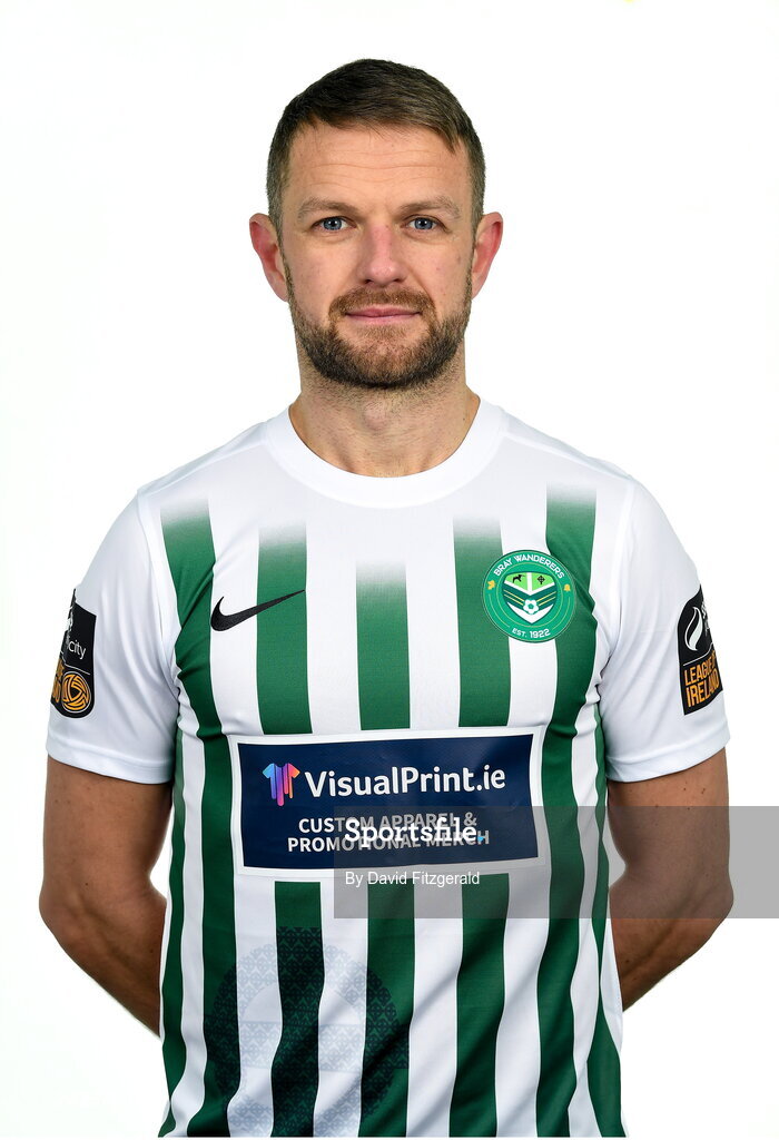 6 February 2023; Dane Massey poses for a portrait during a Bray Wanderers squad portrait session at Carlisle Grounds in Bray, Wicklow. Photo by David Fitzgerald/Sportsfile