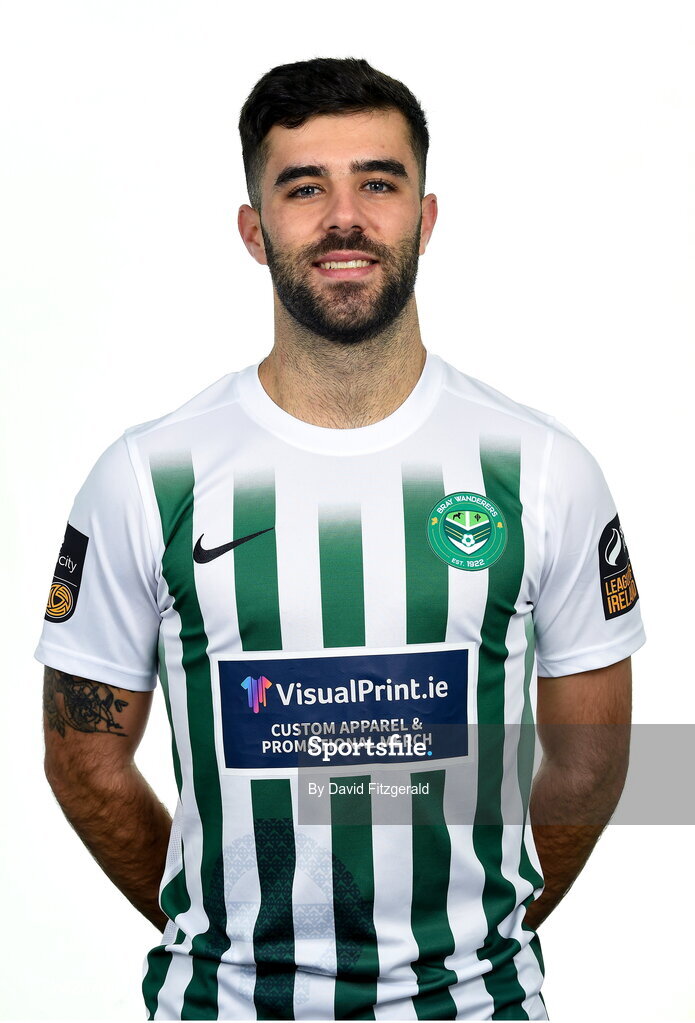 6 February 2023; Guillermo Almiroll poses for a portrait during a Bray Wanderers squad portrait session at Carlisle Grounds in Bray, Wicklow. Photo by David Fitzgerald/Sportsfile